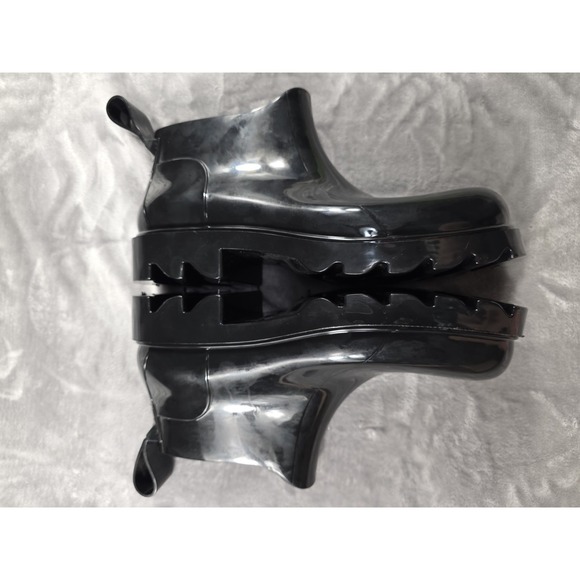 Free People High Street Black Ankle Rain Boots Size 10 Chunky Soles (NEVER USED) - Picture 6 of 10